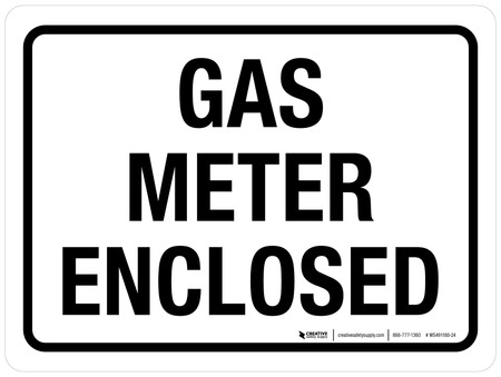Gas Riser Sign Gas Meter Enclosed Landscape - Wall Sign