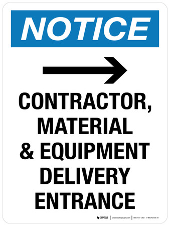 Decon Storage Sign Notice: Decon Shower with Left Arrow Portrait Portrait - Wall Sign