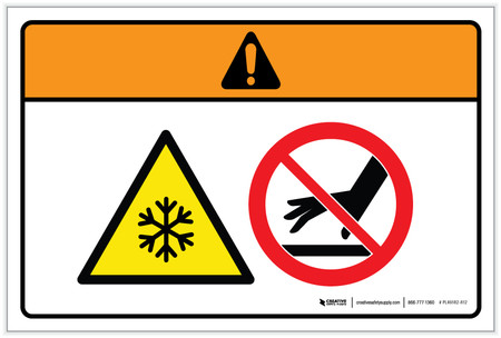 Warning: Extremely Cold Surface (Wordless ISO/ANSI) - Label