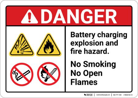 Danger: Explosion Hazard Battery Charging Explosion and Fire Hazard ...