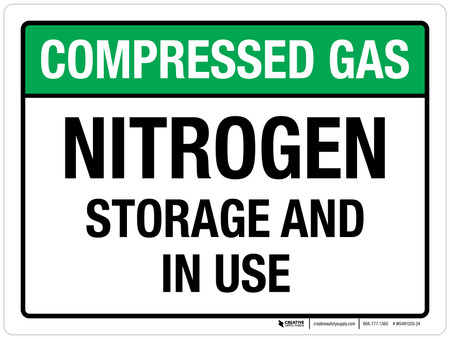 Compressed Gas - Nitrogen Storage And In Use Landscape - Wall Sign