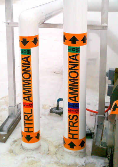 Ammonia Pipe Labels