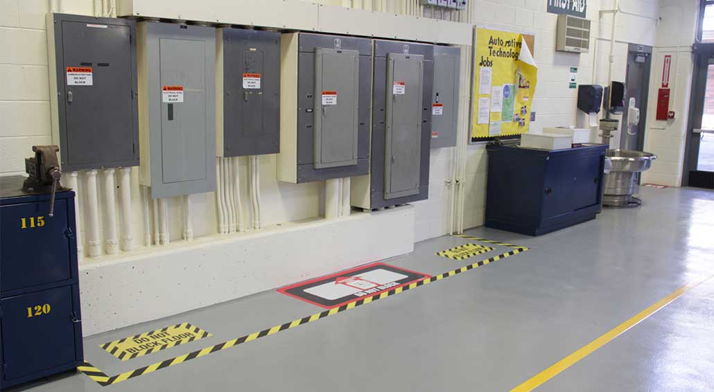 Floor Marking for electrical panel compliance