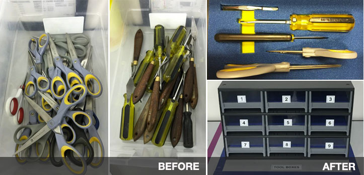 Orion Aerospace before and after - 5S Organization