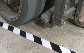 Hazard Striped Smart Tapes resistant to traffic