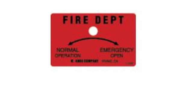 Gate and Key Switch Label, Fire, Single