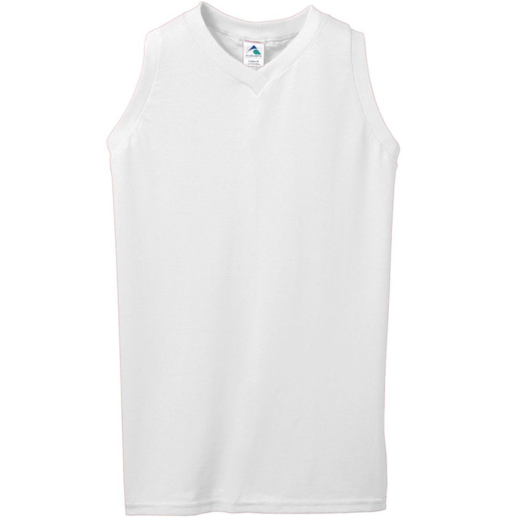 Ladies Sleeveless V-Neck Poly/Cotton Jersey