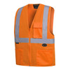 Pioneer 6962/6922 Front Zip Safety Hi-Vis Vest with 2" Tape | SafetyWear.ca