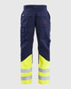 BLAKLADER 1611 Flame Resistant Visibility Pants | Navy Blue/ Hi-Vis Yellow