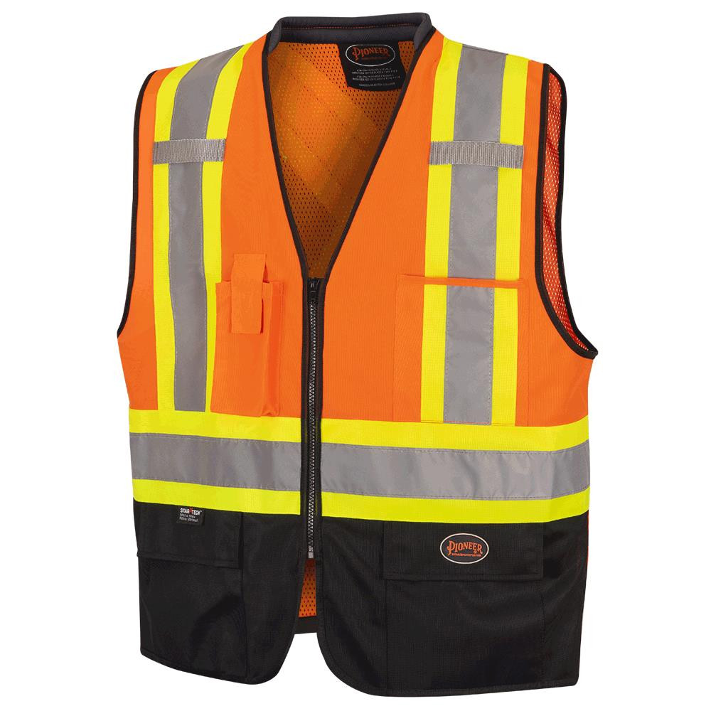 Pioneer Zip-Front-Bi-Colour Hi-Vis Safety Vest | SafetyWear.ca