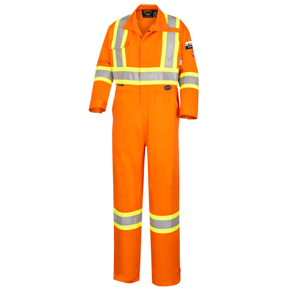 Pioneer 5555T Flame Resistant/ARC Rated Safety Coveralls - Hi-Vis