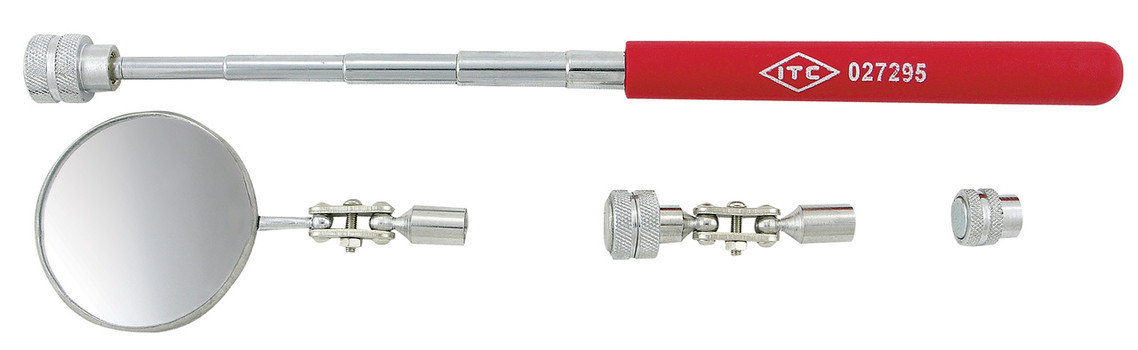 Signet 95032 3-in-1 Telescopic Tool - Magnetic Pickup, Inspection Mirror & Hook, Extends To 87.6"