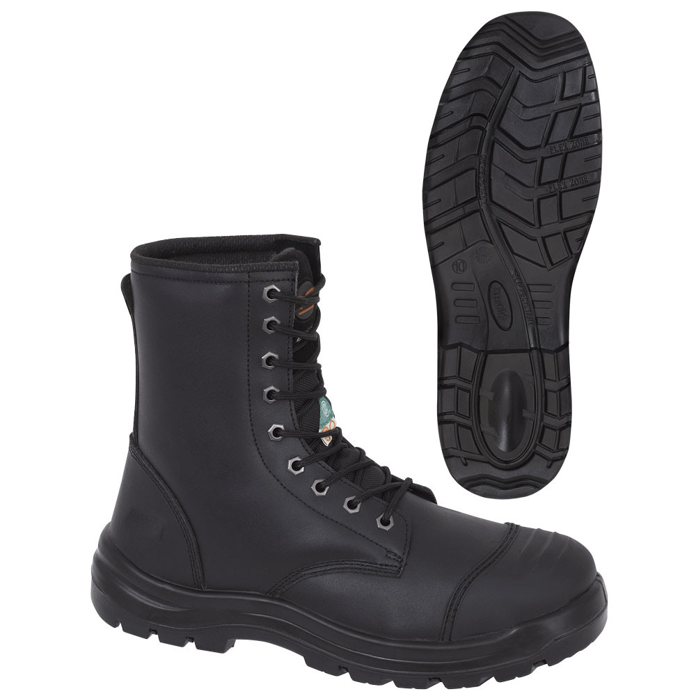 Pioneer 1027 Leather 8 Inch Steel Toe Work Boot - Black