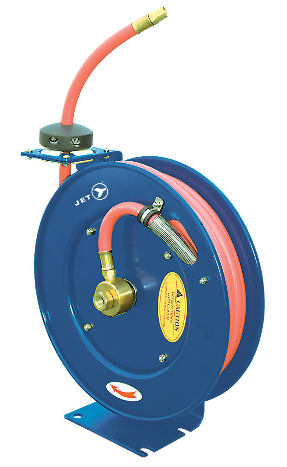 Hose Reel with Hose: 1/2 ID Hose x 50', Spring Retractable