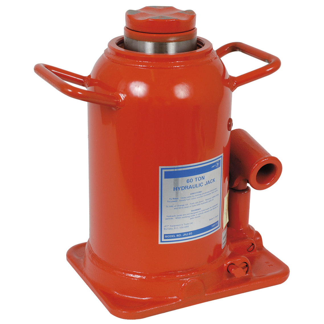 JET 60 Ton Jet Hydraulic Bottle Jack - Super Heavy Duty | Safetywear.ca