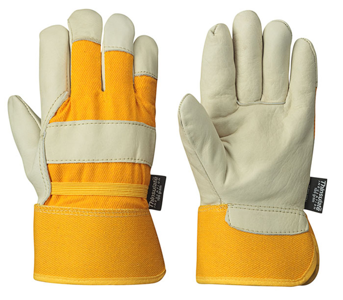 Cream/Yellow Insulated Fitter's Cowgrain Glove