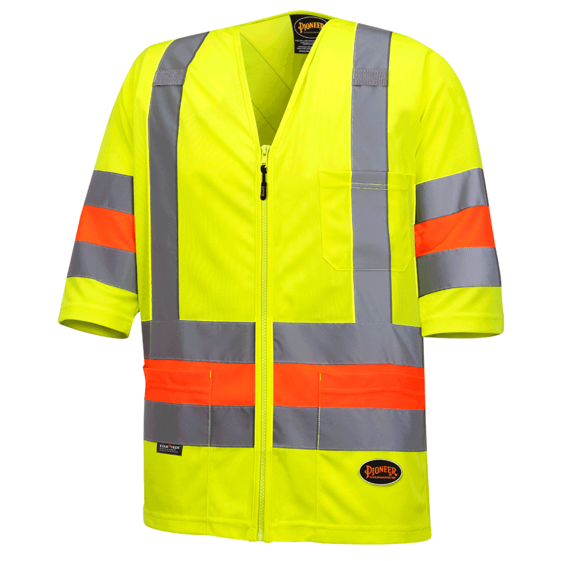 Pioneer 6019 Short Sleeve Quebec Traffic Shirt - Hi-Viz Yellow | Safetywear.ca