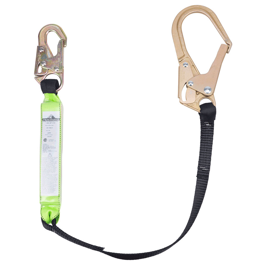 Peakworks SA-6402-4 Shock Absorbing Single Leg Lanyard - Snap