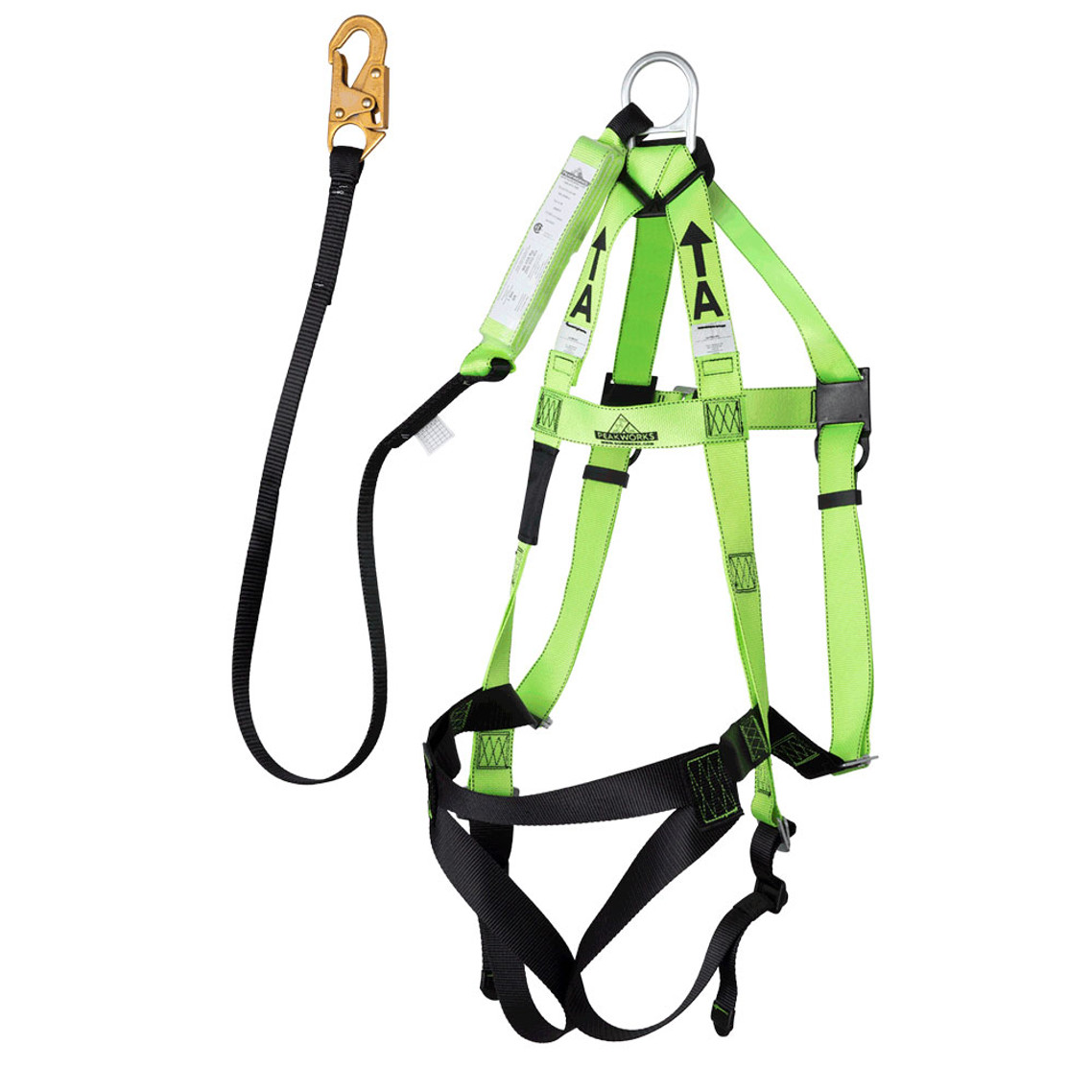 Peakworks FBH-10000A5440-6 Harness/Lanyard Integral Combo (110-220LB Cap) - 6' (1.8M) | SafetyWear.ca