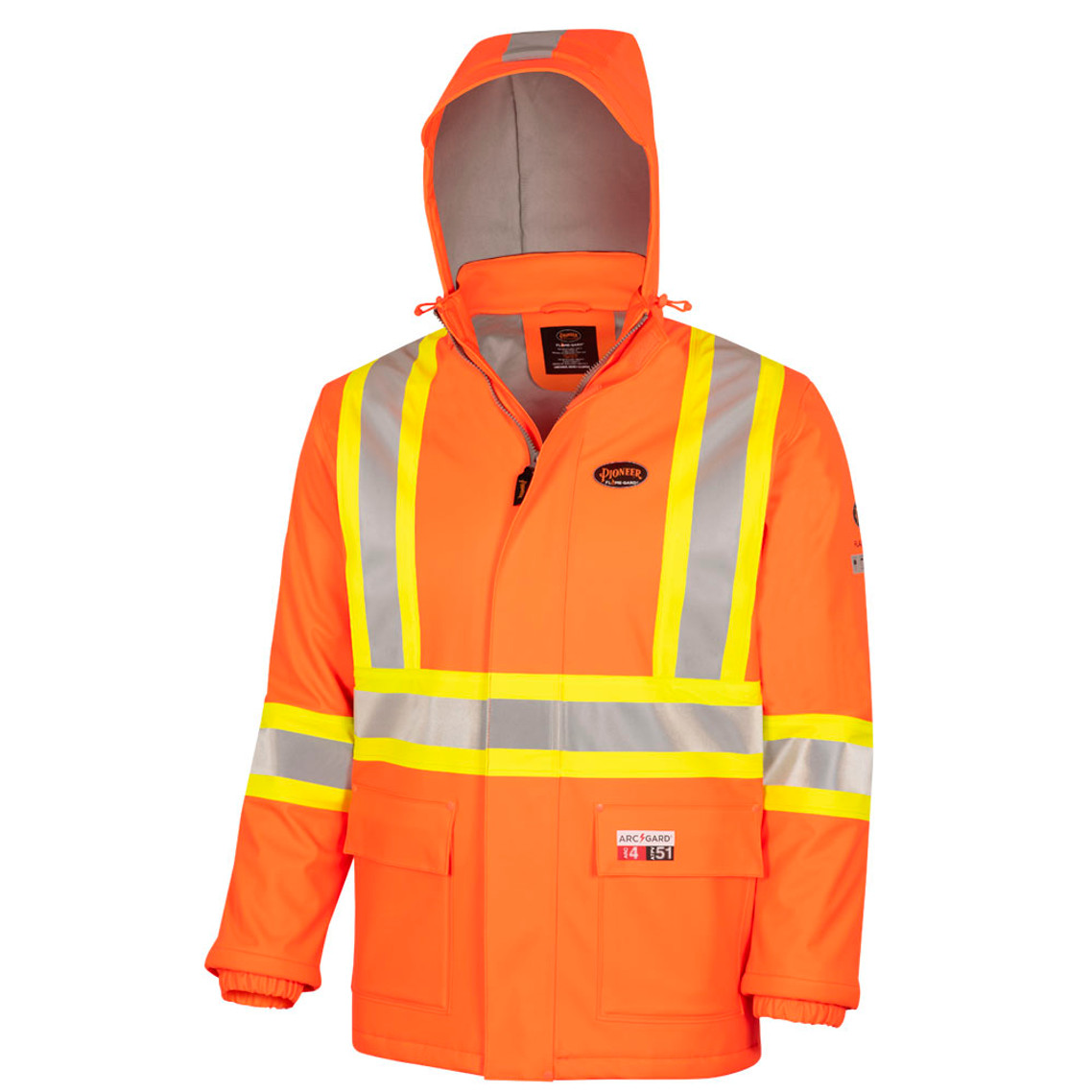 Pioneer Flash-Gard® FR/ARC-Rated Insulated Waterproof Jacket with Hood - Hi-Vis Orange | SafetyWear.ca