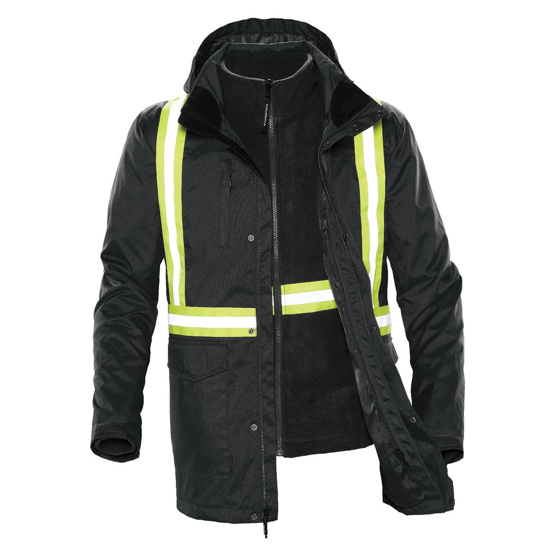 Stormtech TPX-3R Unisex HD 3-In-1 Reflective Parka - Front | Black