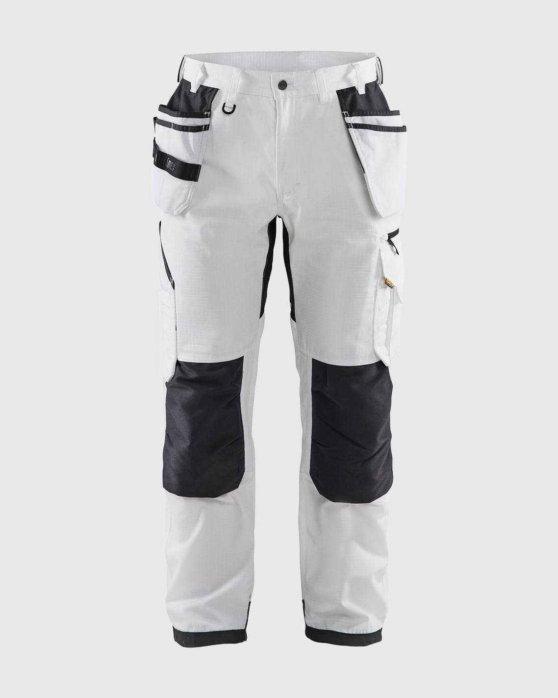 BLACKLADER 1691 Ripstop Pants With Utility Pockets | White/ Dark Grey