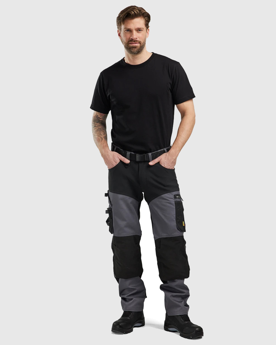 BLAKLADER 1799 Craftsman Trousers with Stretch | Grey/ Black