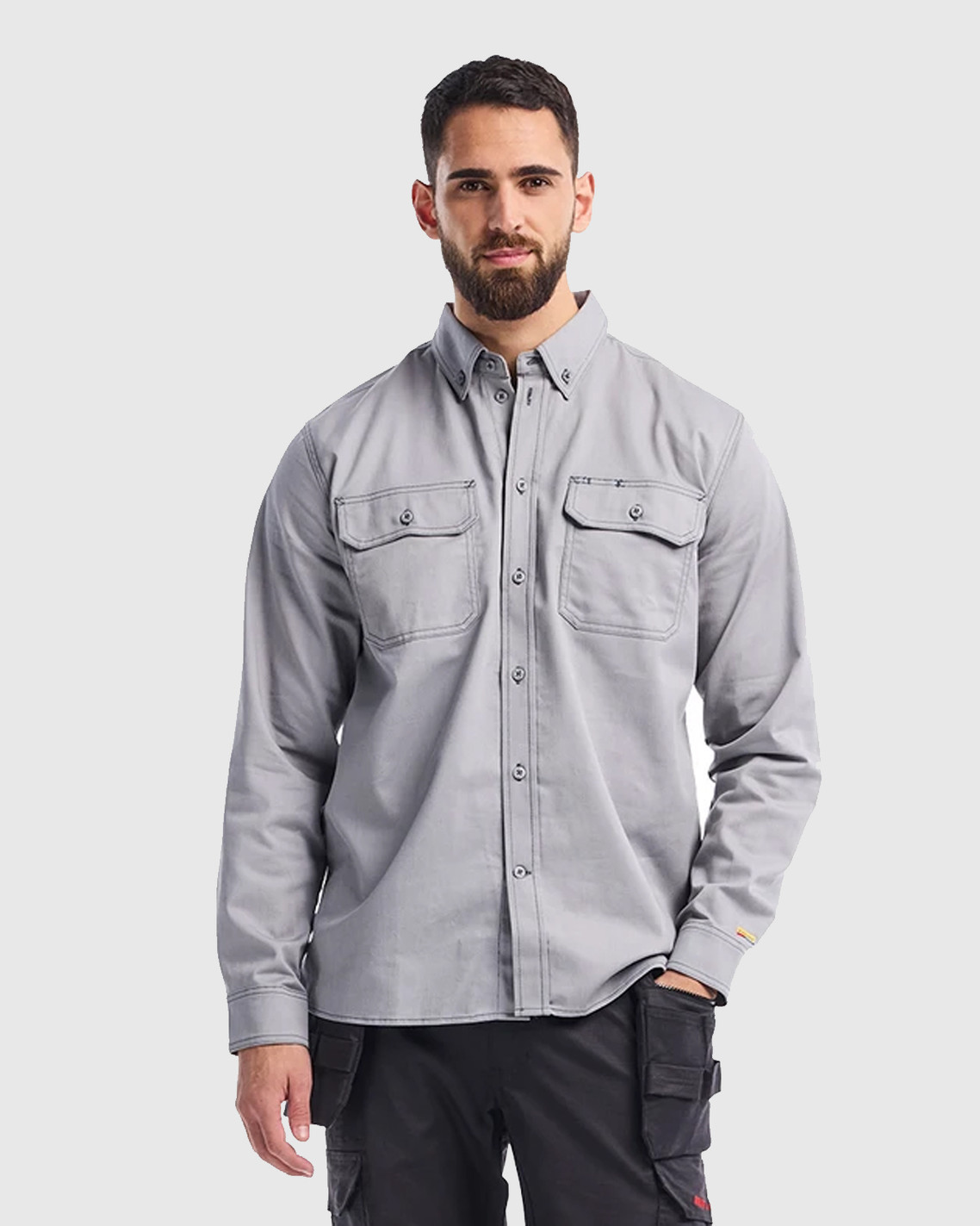 BLACKLADER 3279 FR Button-Up Shirt | Light Grey