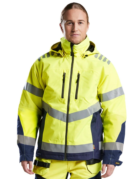 Hi-Vis Air Mesh Jacket Yellow Hi-viz/Navy blue | YELLOW HI-VIZ/NAVY BLUE