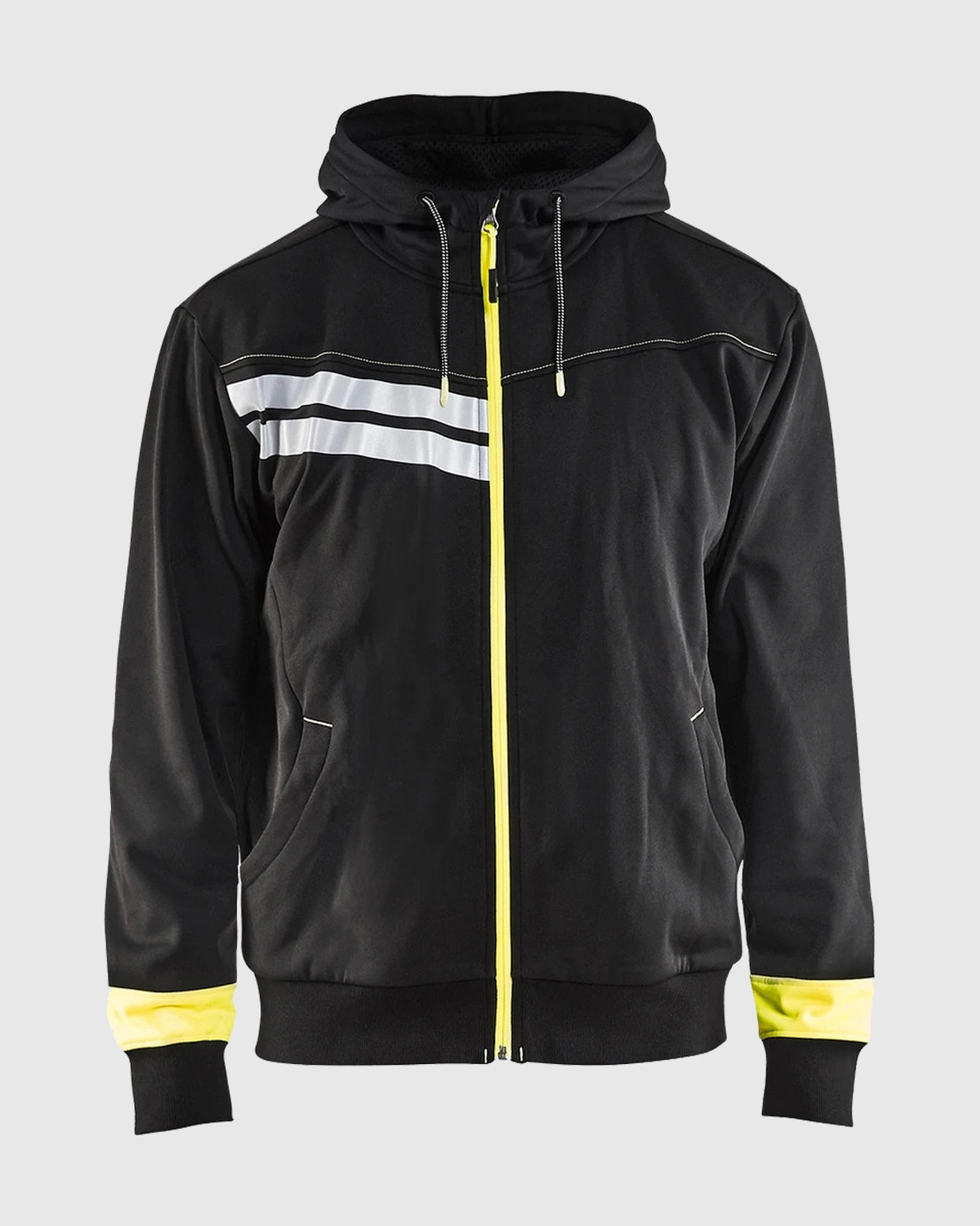 BLACKLADER 4958 Visibility Zip Hoodie | Black/ Hi-Vis Yellow