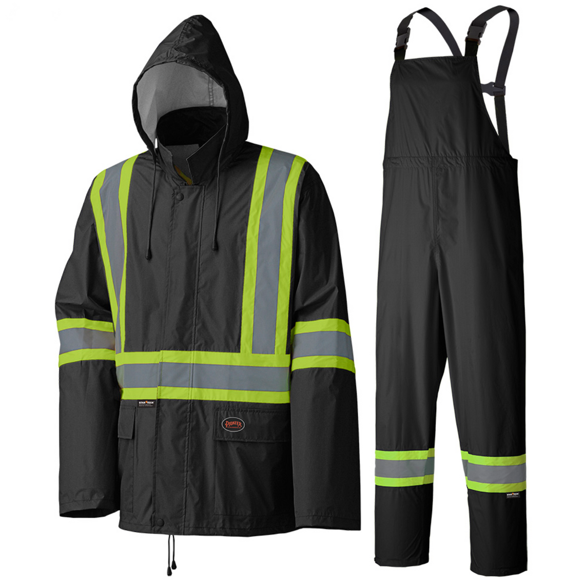 Pioneer 5599BK Lightweight Safety Rainsuits - Hangable Bag - Black | Safetywear.ca