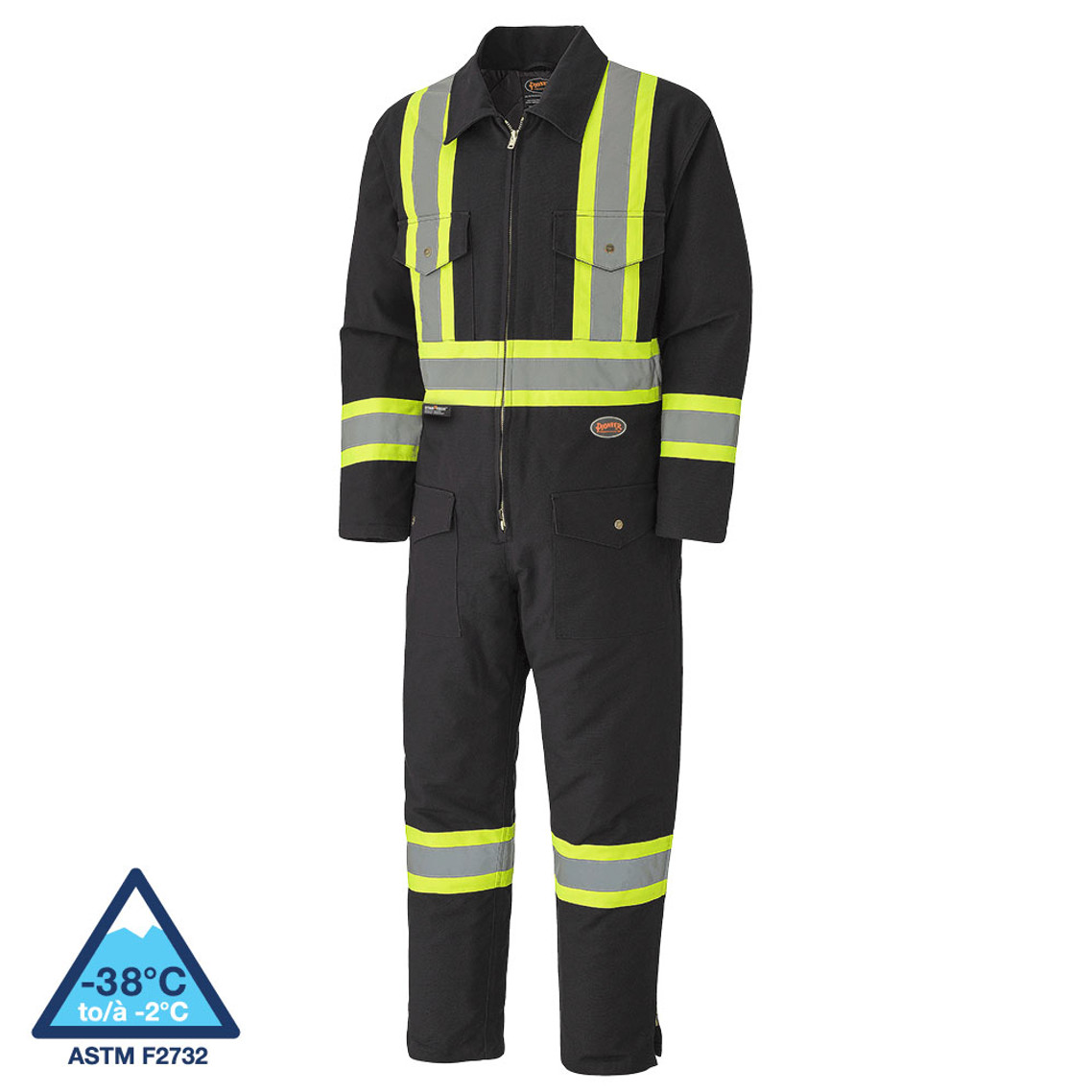 Pioneer 5539BKA Quilted Cotton Duck Safety Coverall - Black | Safetywear.ca