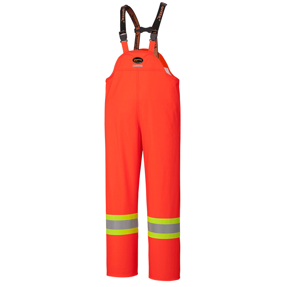 Pioneer 5893 Flame Resistant Waterproof Safety Bib Pants - Hi-Vis