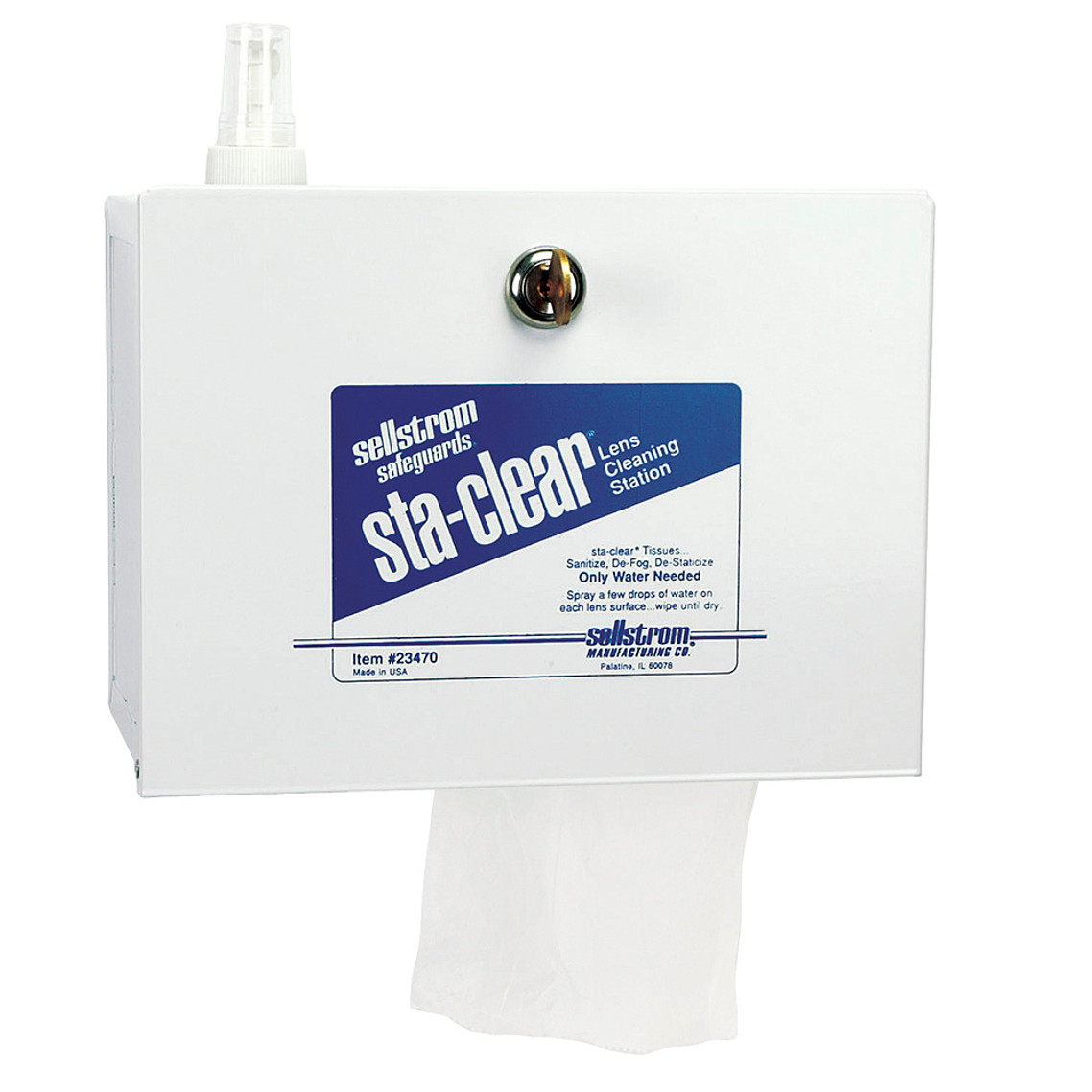 S23470 Metal Station (1,000 Tissues And Spray Bottle) 