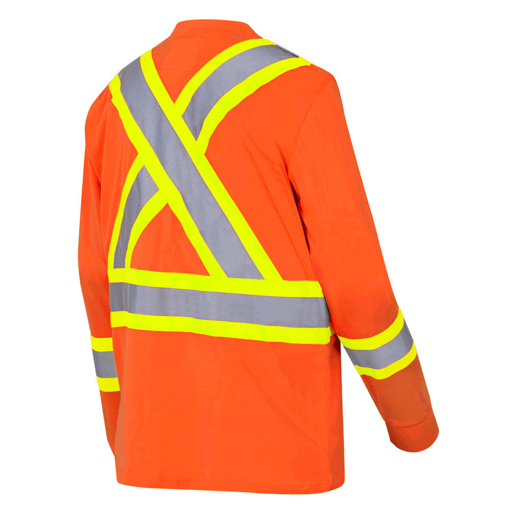 6981 Hi-Viz Cotton Long-Sleeved Safety 