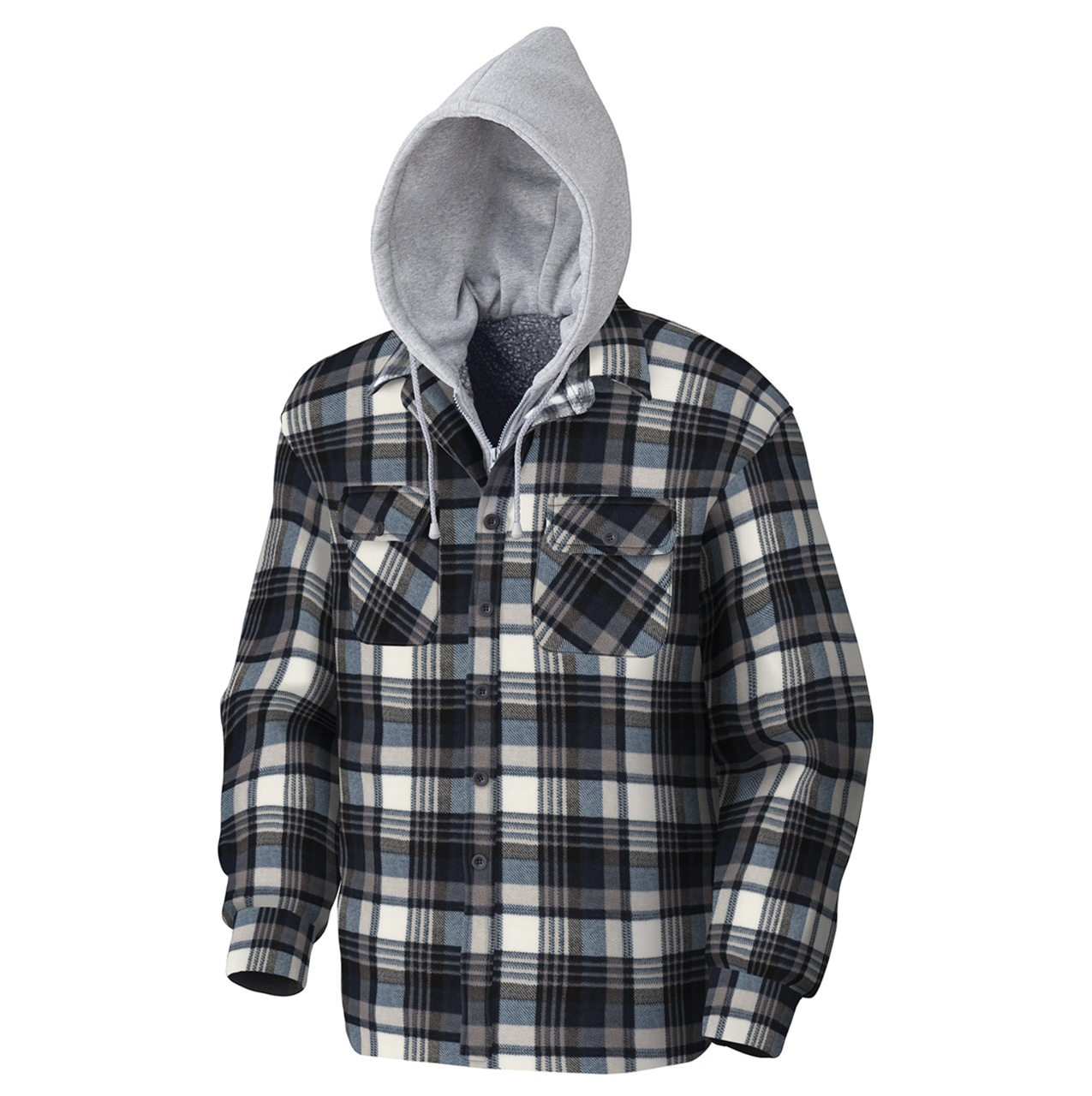 415BG Quilted Hooded Polar Fleece Shirt 