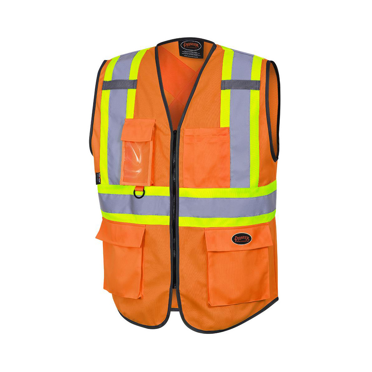 Pioneer Tricot Poly Zipper Front Multipockets Hi-Vis Safety Vests