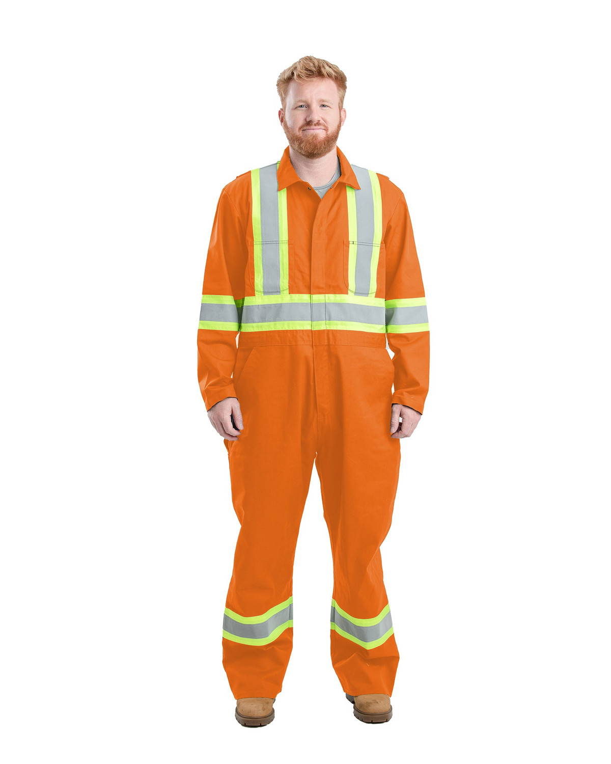BERNE HVC252 Safety Striped Gasket Unlined Coverall | SafetyWear.ca