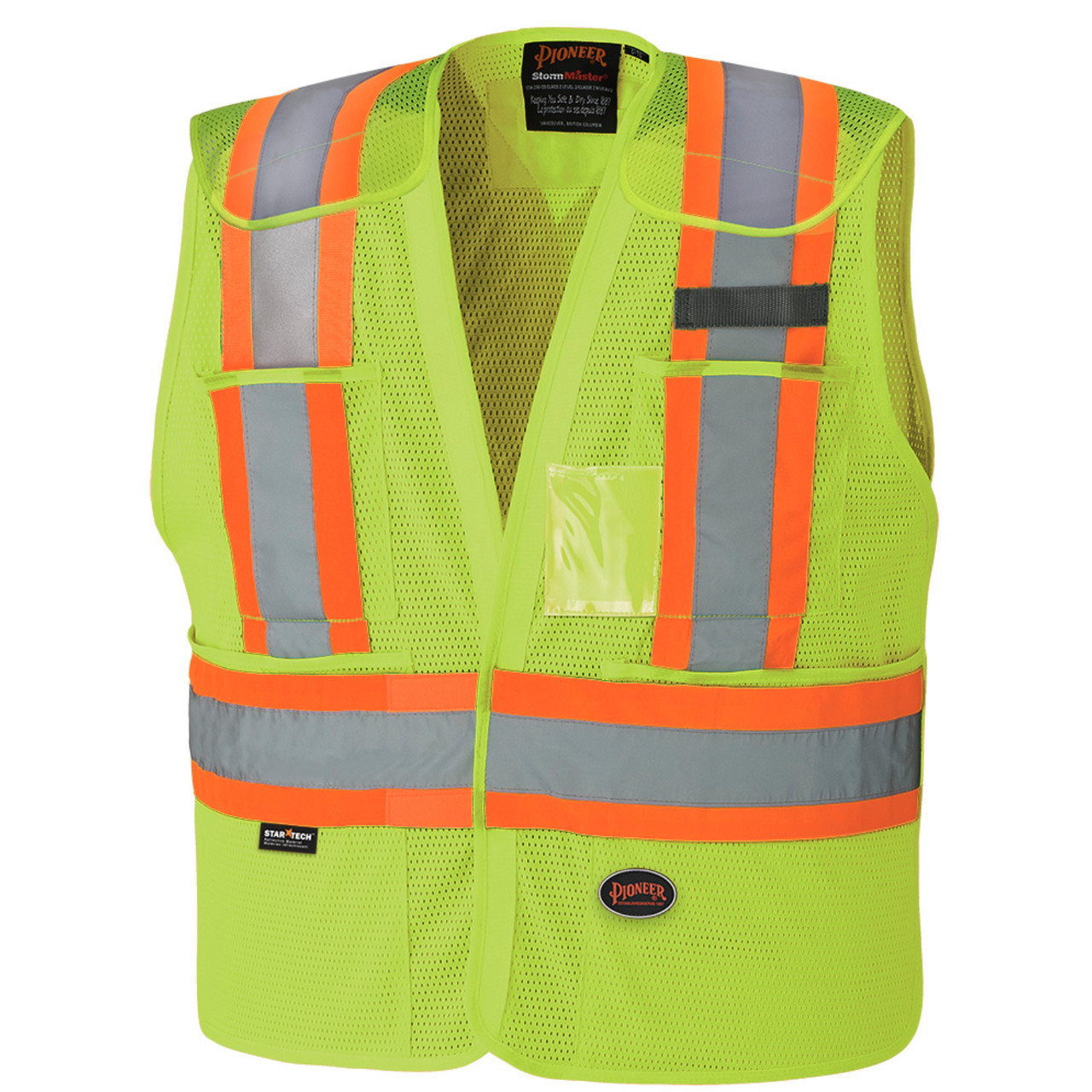 Pioneer 6933 Drop Shoulder Safety Tear Away Vest - Hi-Vis Yellow