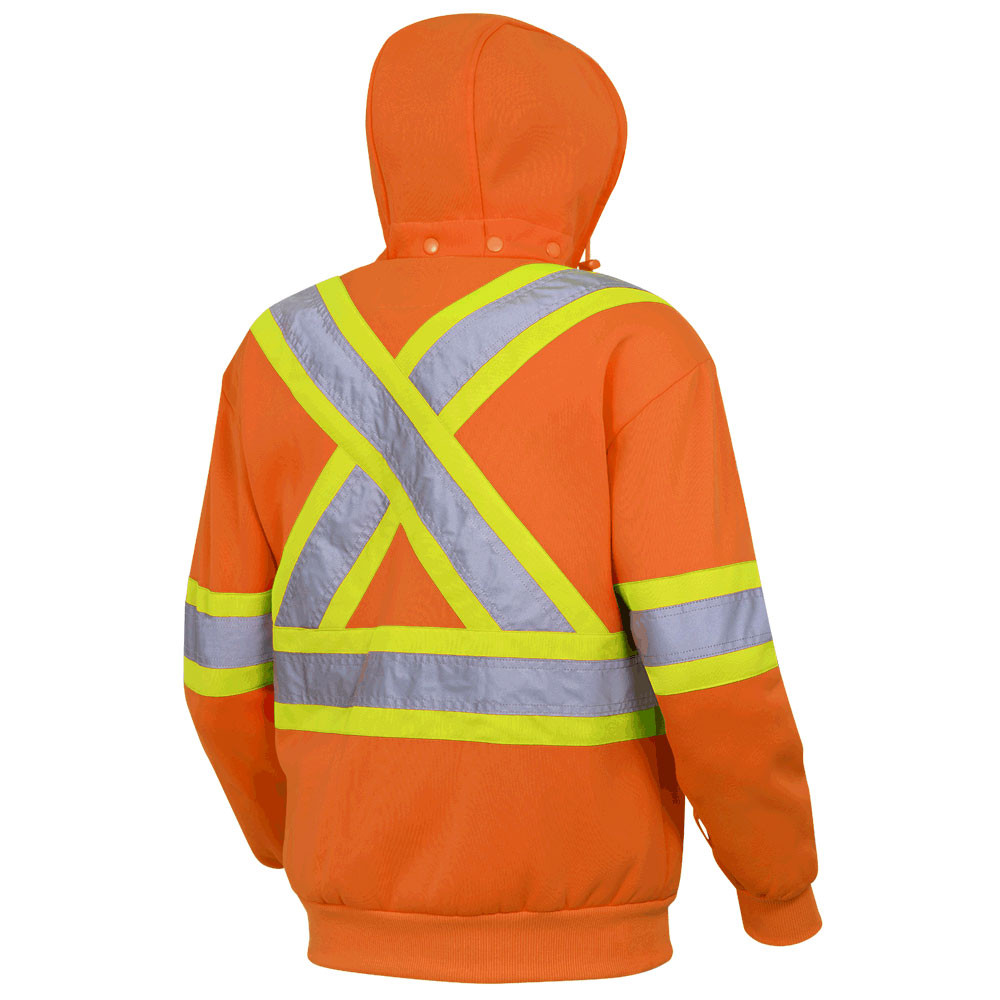 ウェア sayhh Pioneer 6924 Hi-Vis Polyester Fleece Hoodie - Hi-Vis Orange
