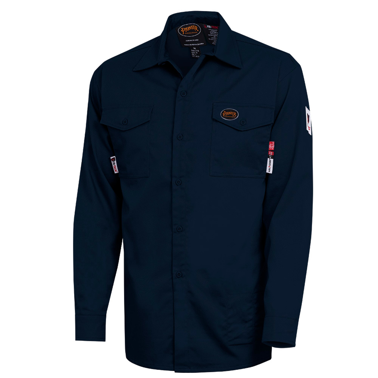 Pioneer 7742 FR-Tech® Flame Resistant/ARC Rated 7 oz Safety Shirt - Navy