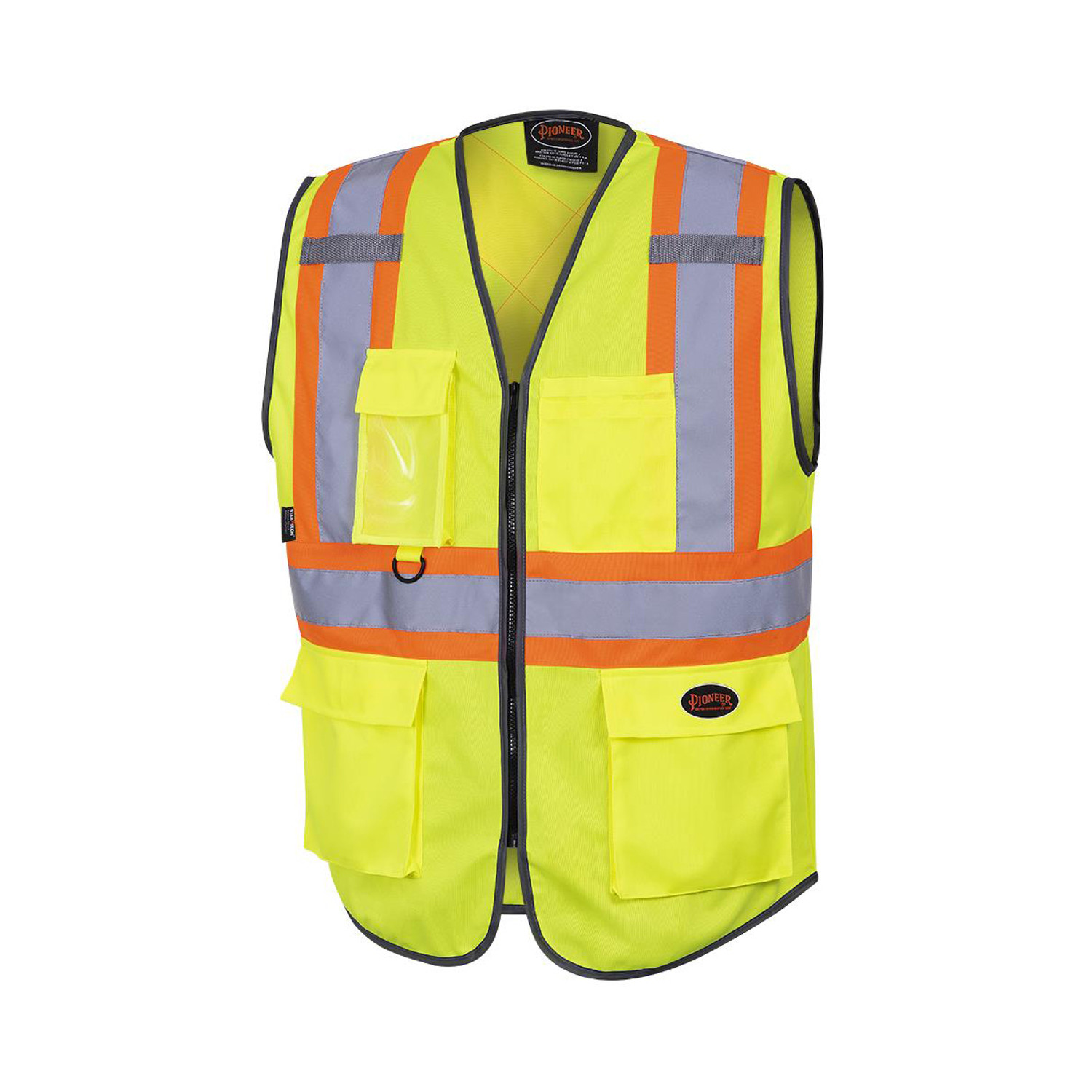 Pioneer Tricot Poly Zipper Front Multipockets Hi-Vis Safety Vests