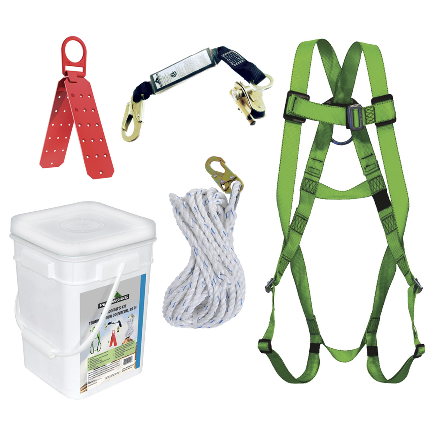 Peakworks RK2-50 Control Roofer's Kit - Reusable Brckt - ADP Rope