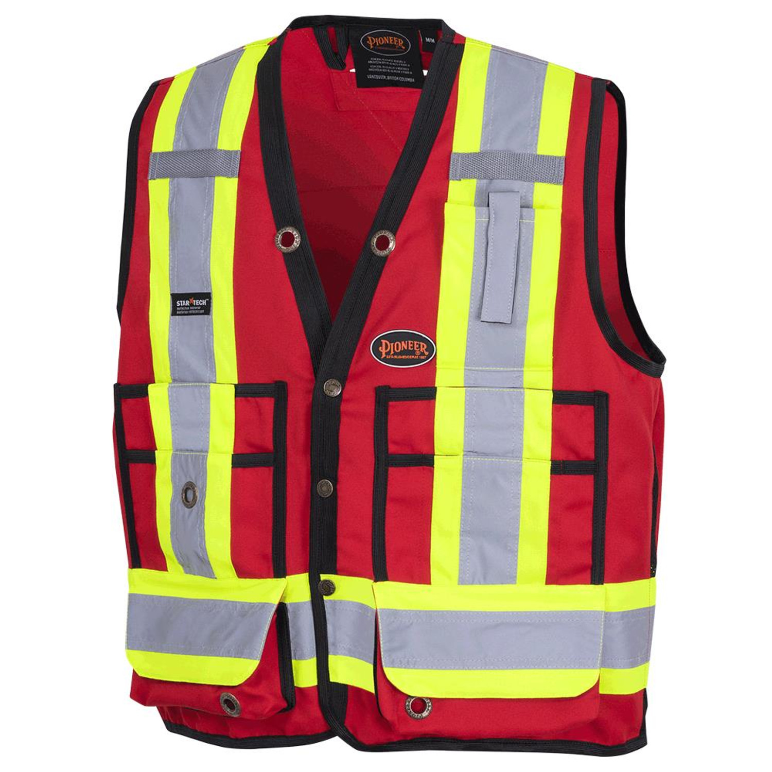 Pioneer 150D Poly Twill Surveyor's Safety Vest with Snap
