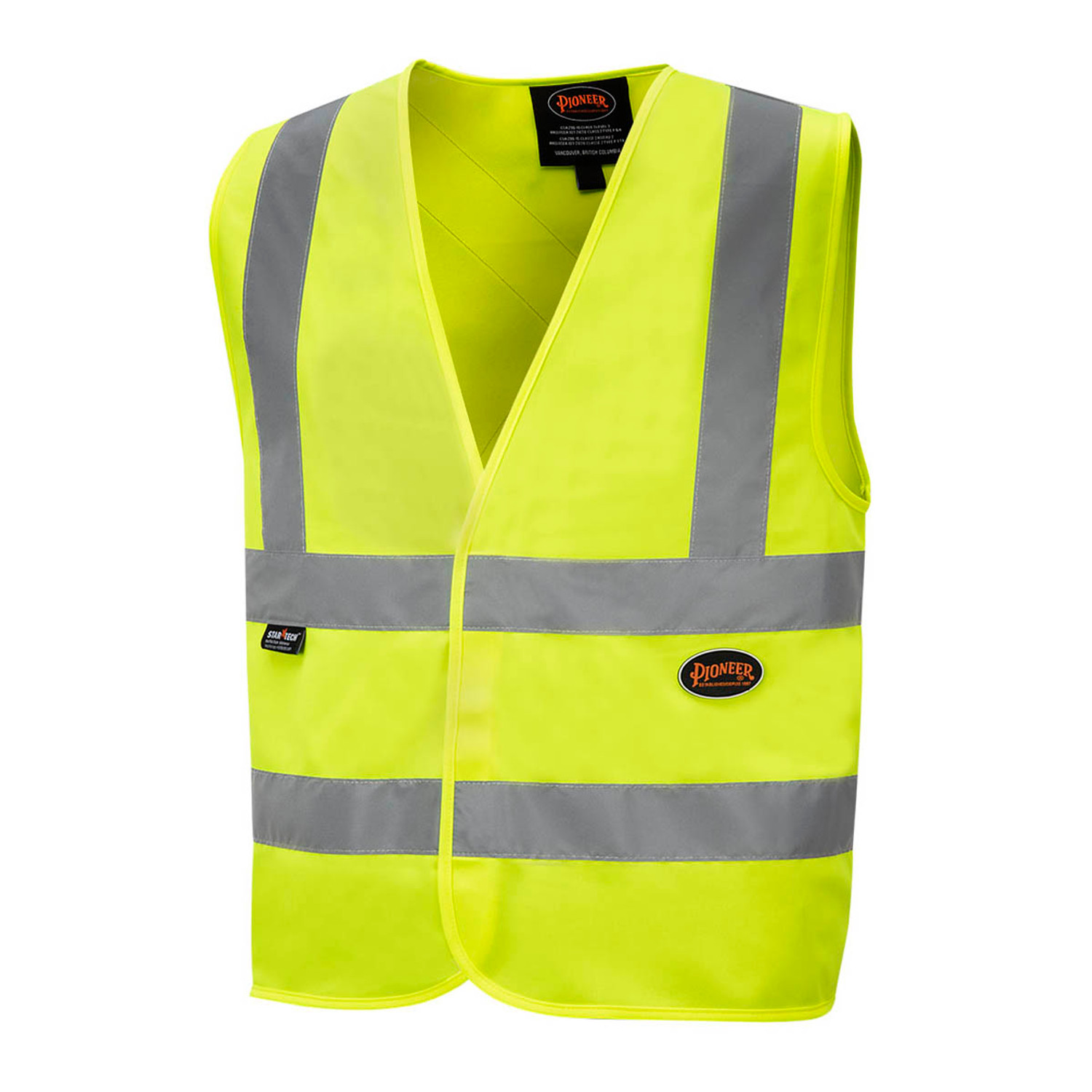 Pioneer Polyester Trricot Hi-Vis Safety Vest with 2 Tape