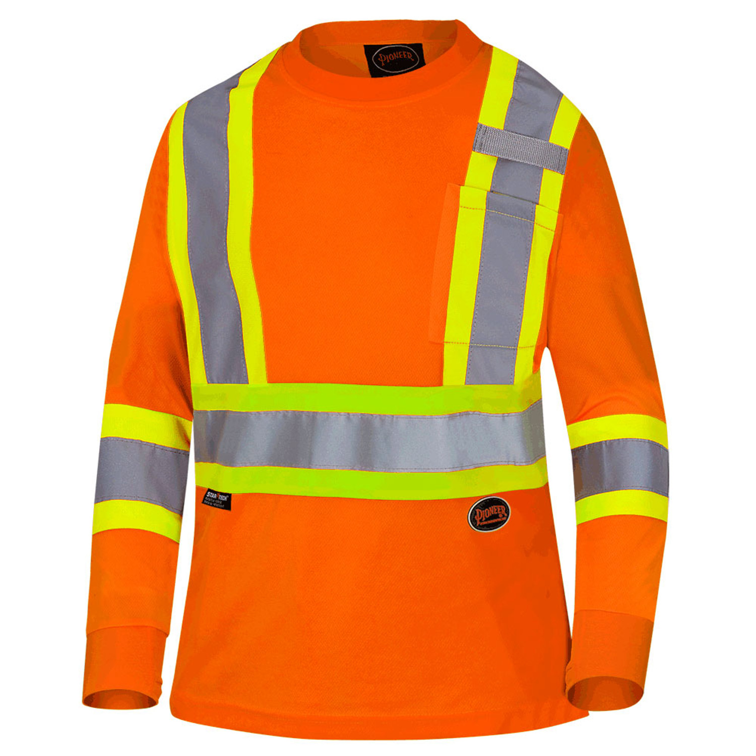 Pioneer 6968 Birdseye Women's Safety Long Sleeve Shirt - Hi-Viz Orange