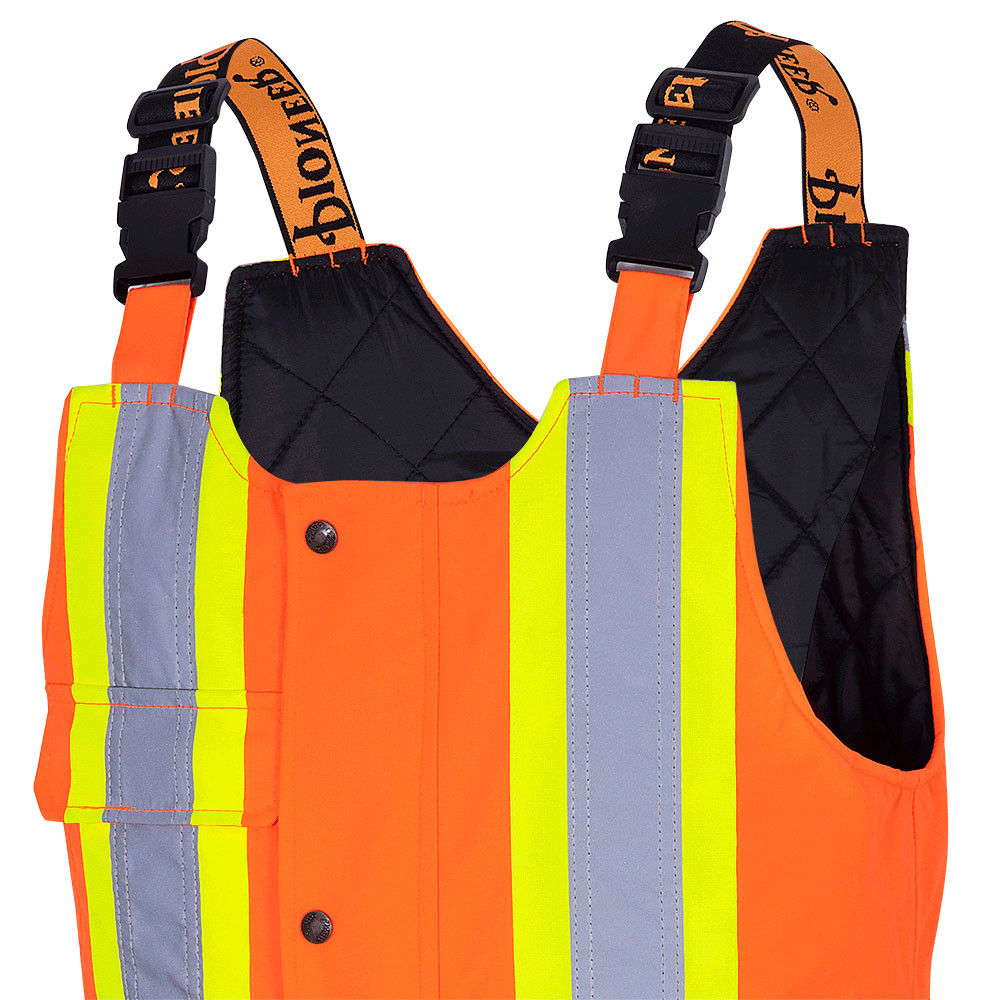 Pioneer 5040 Waterproof Quilted Safety Bib Overall - Hi-Vis Orange