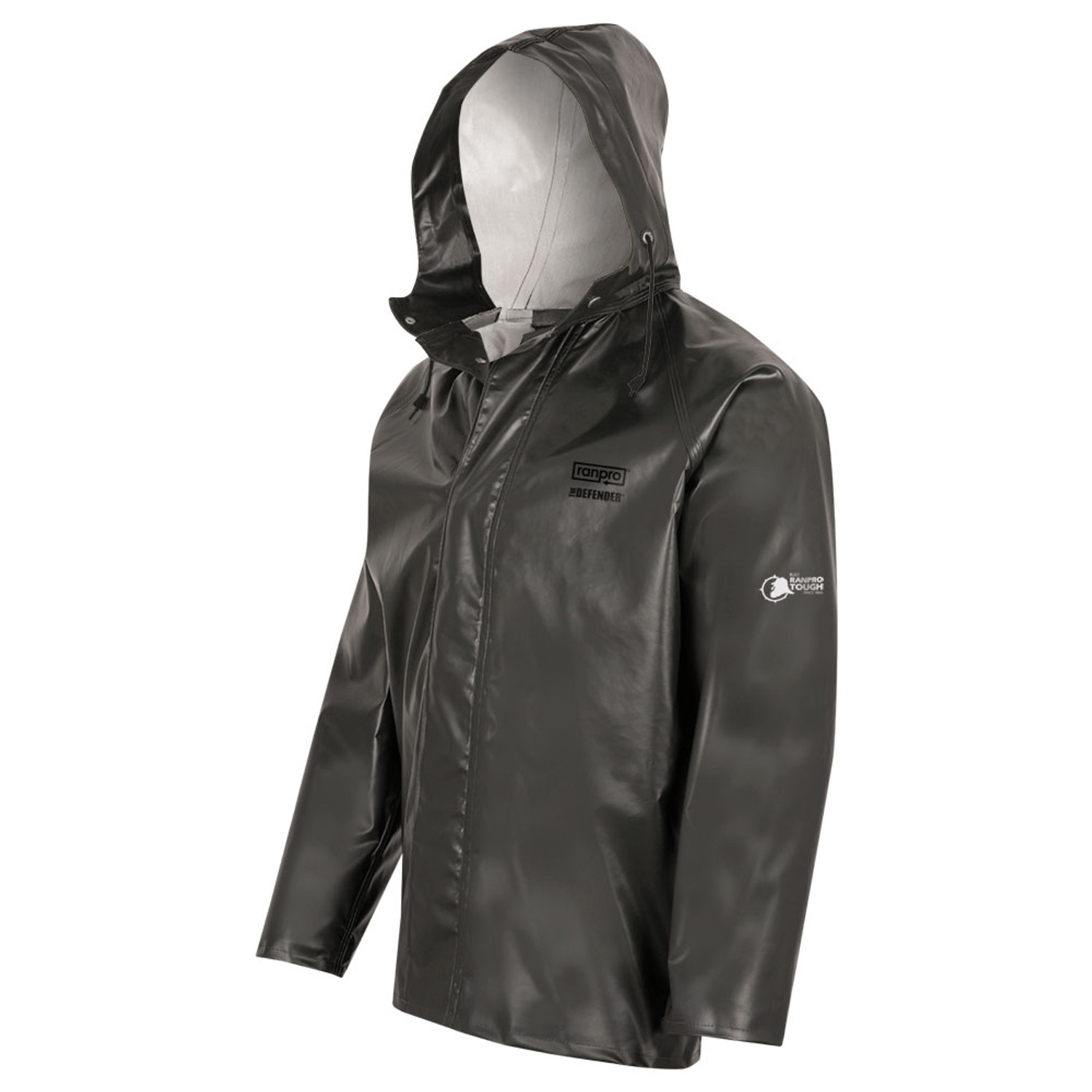 Ranpro J35 345H Canadian Waterproof Hooded Rain Jacket - PVC Coated  Polyester 