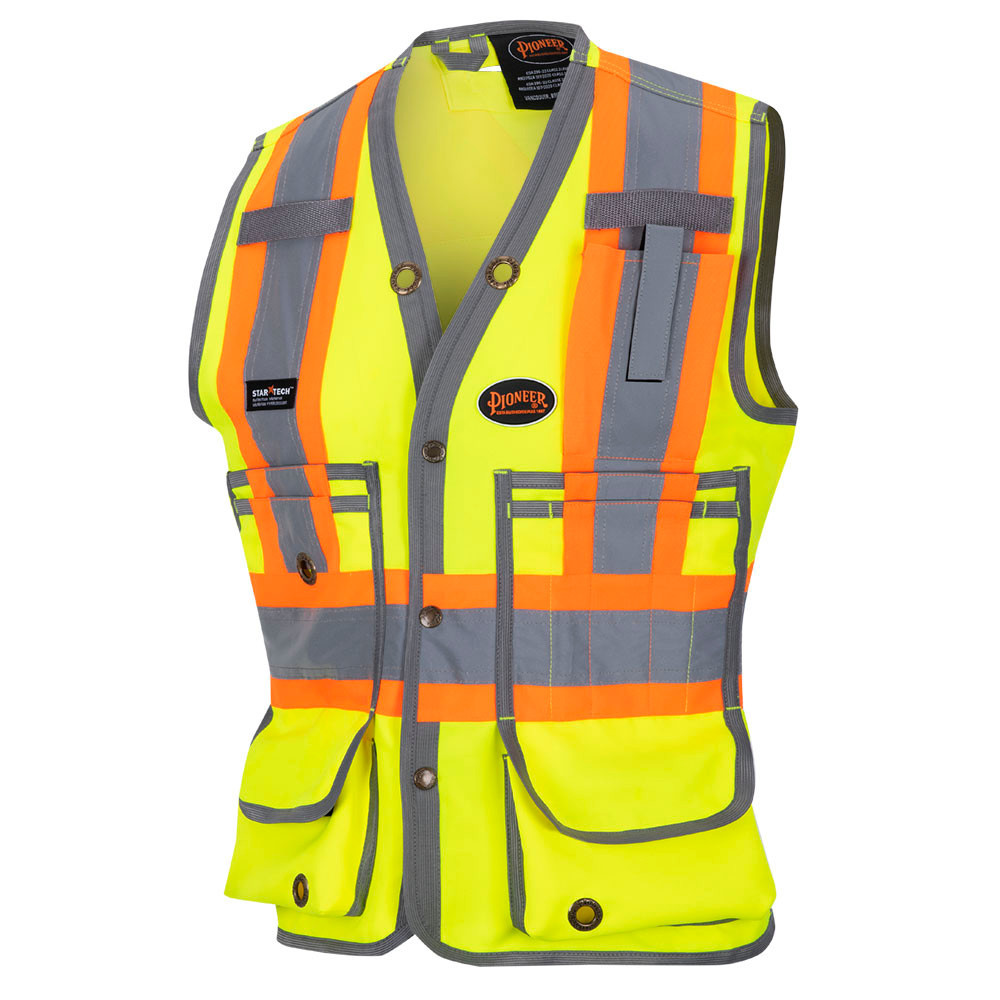Pioneer Women's Surveyor's 150D Poly Twill Safety Vest - Snap