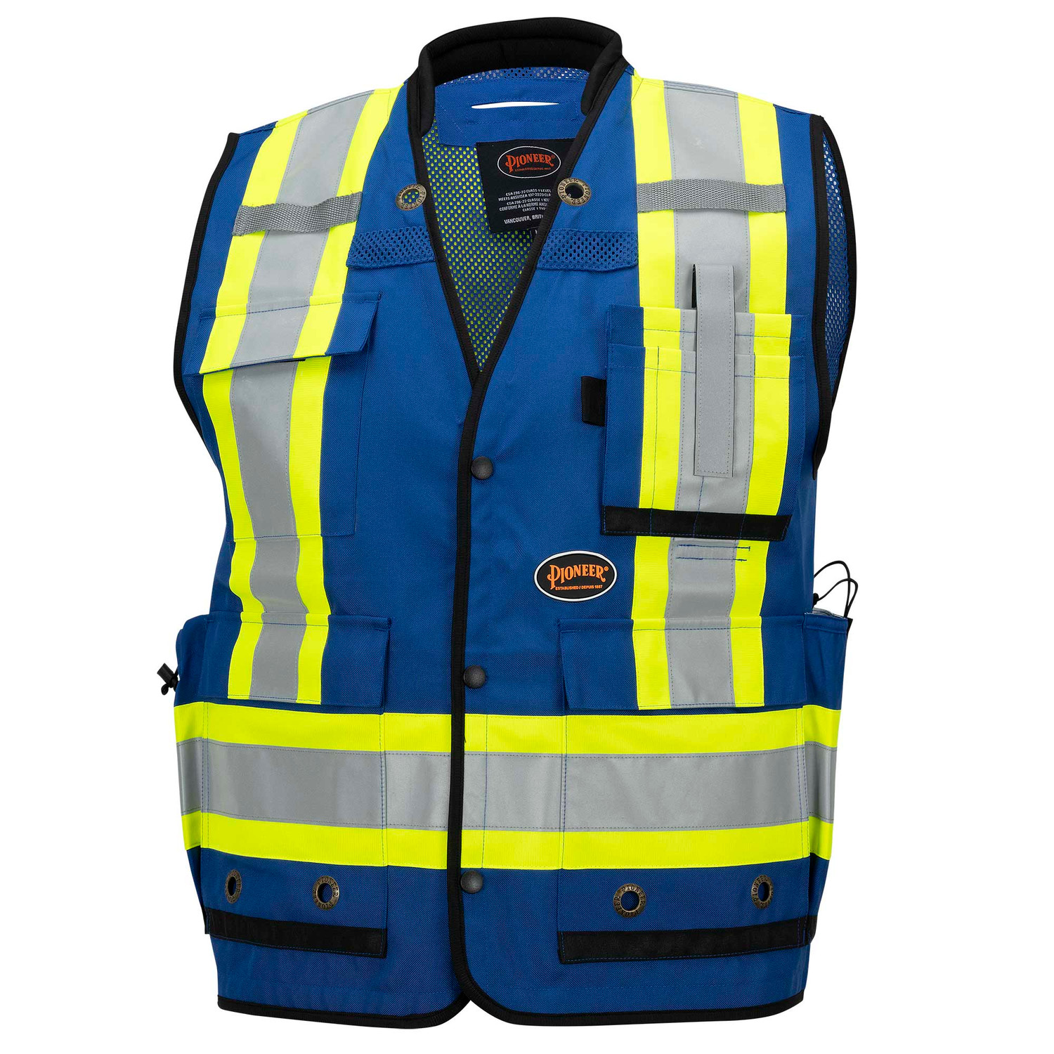 Hivizi Black Mesh Safety Vest Reflective With Pockets And